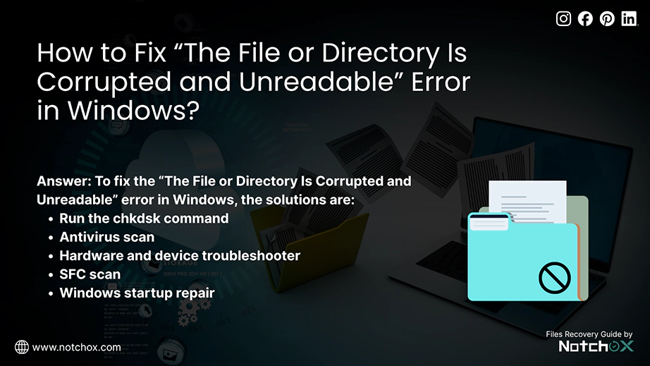 How to Fix The File or Directory Is Corrupted and Unreadable Error in Windows