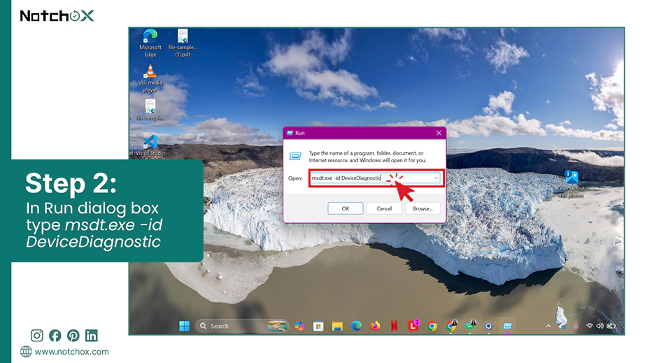 In Run dialog box type msdt.exe id DeviceDiagnostic