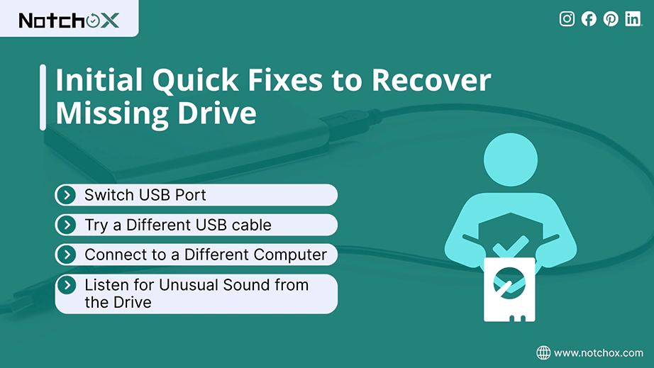 Initial Quick Fixes to Recover Missing Drive