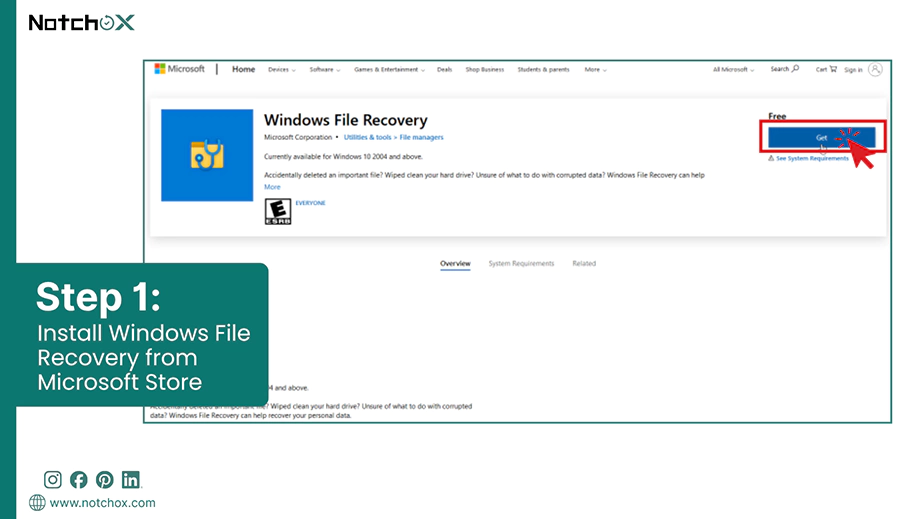 Install Windows File Recovery from Microsoft Store