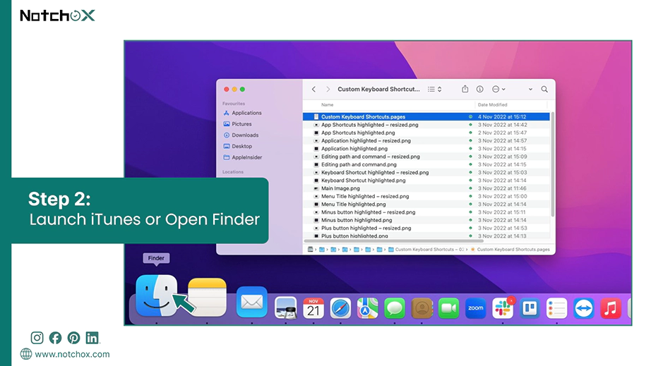 Launch iTunes or Open Finder