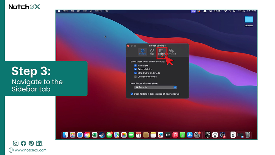 Navigate to the Sidebar tab