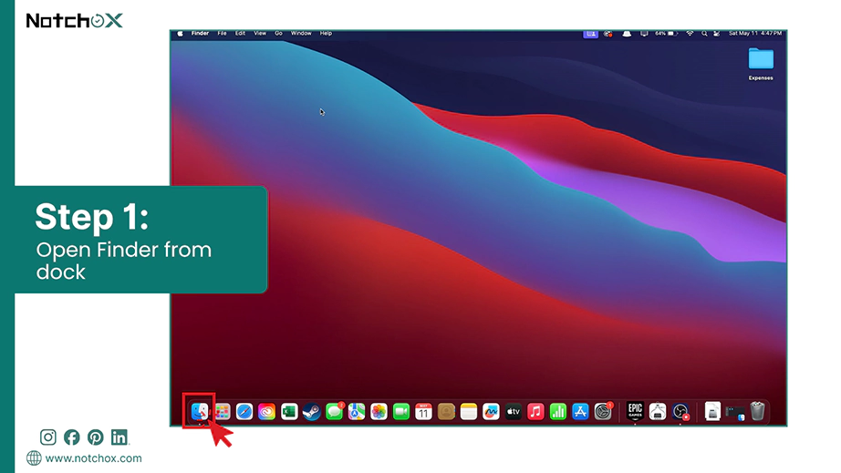 Open Finder from dock