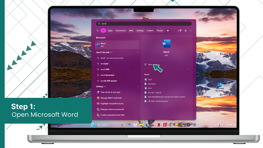 Open Microsoft Word