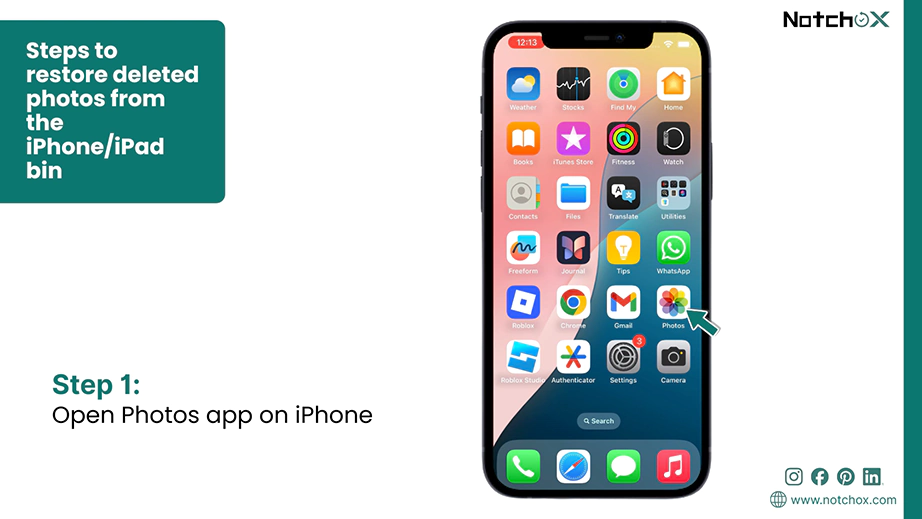 Open Photos app on iPhone