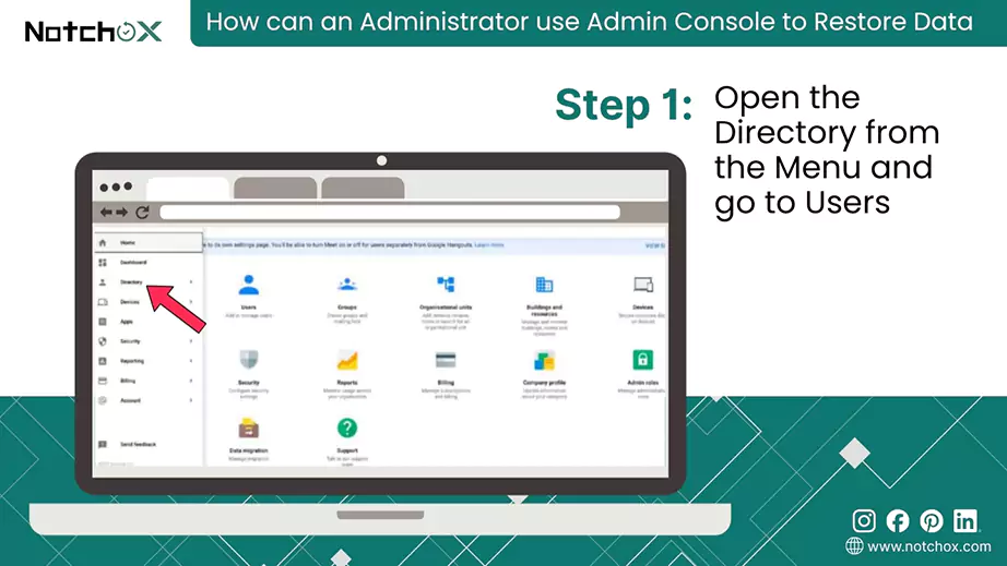 Open the Directory from the Menu and go to User