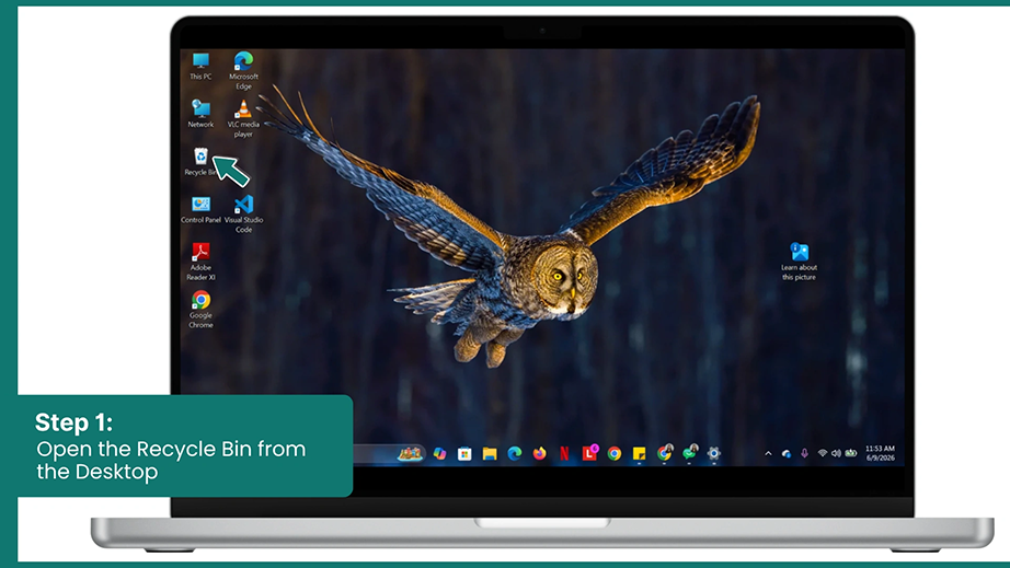 Open the Recycle Bin from the Desktop