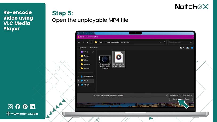 Open the unplayable MP4 file