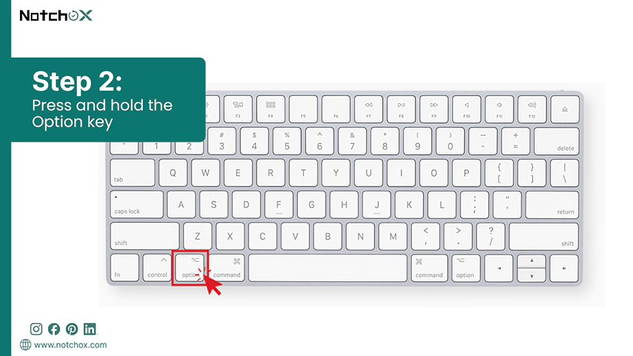 Press and hold the Option key
