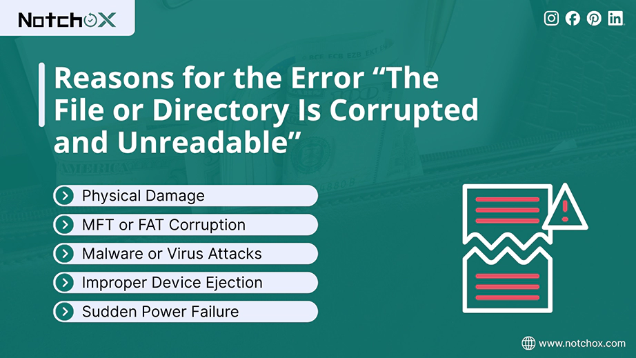 Reasons for the Error The File or Directory Is Corrupted and Unreadable