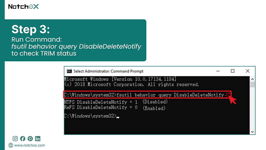 Run command to check TRIM status