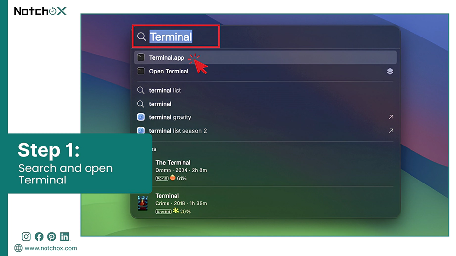 Search and open Terminal