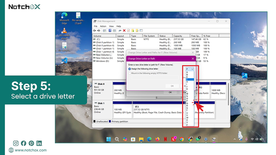 Select a drive letter