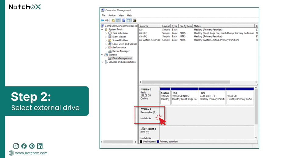 Select external drive