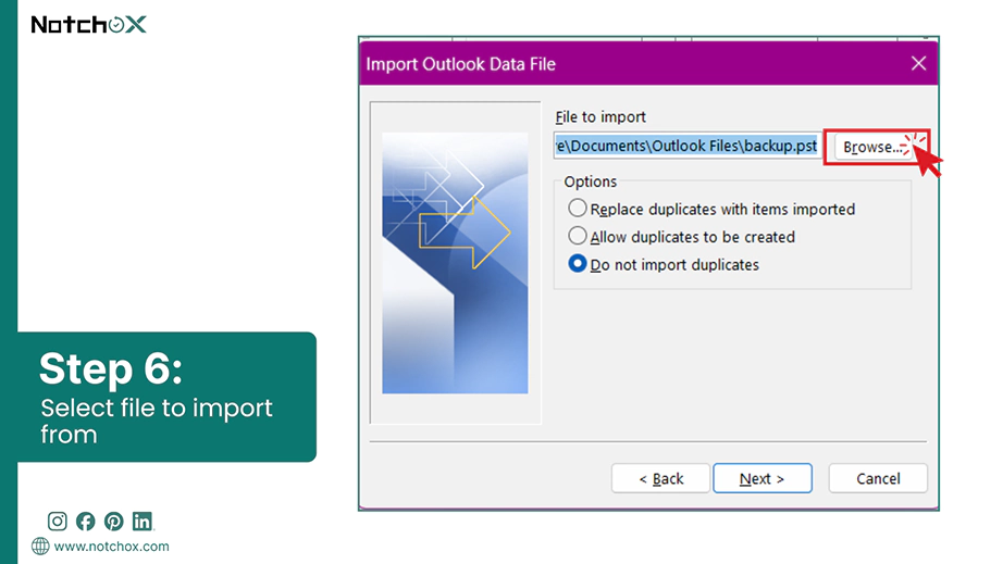 Select file to import from