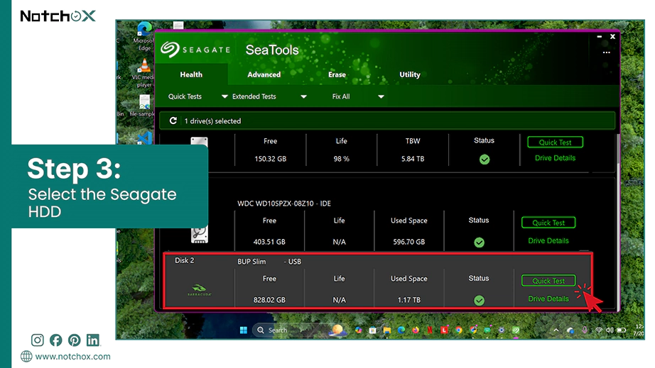 Select the Seagate HDD