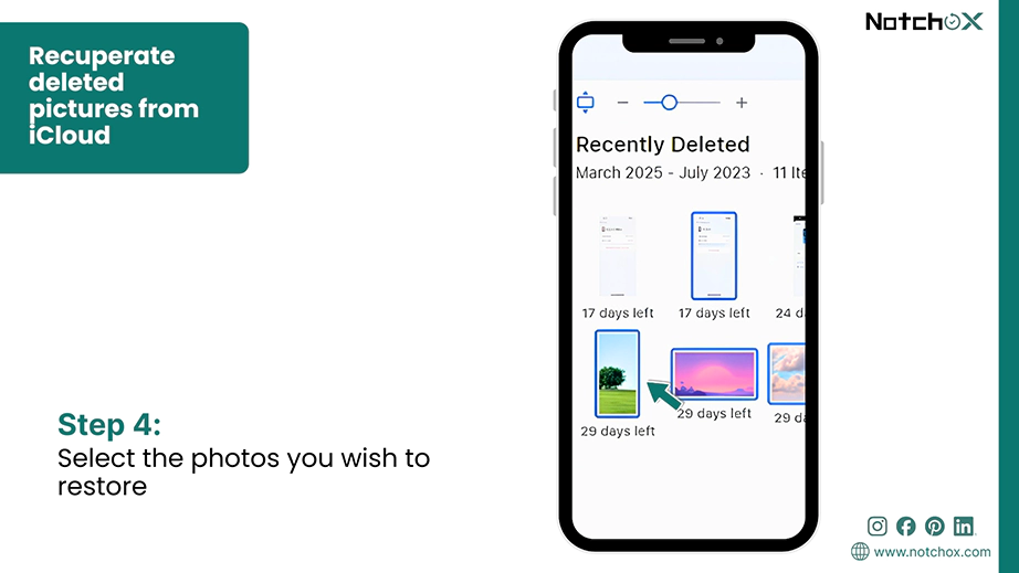 Select the photos you wish to restore