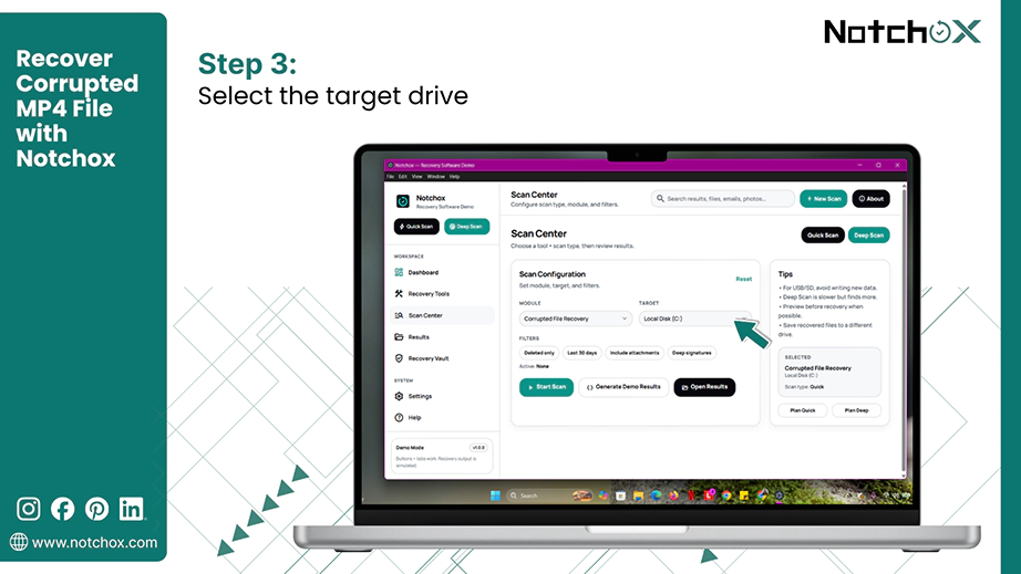 Select the target drive