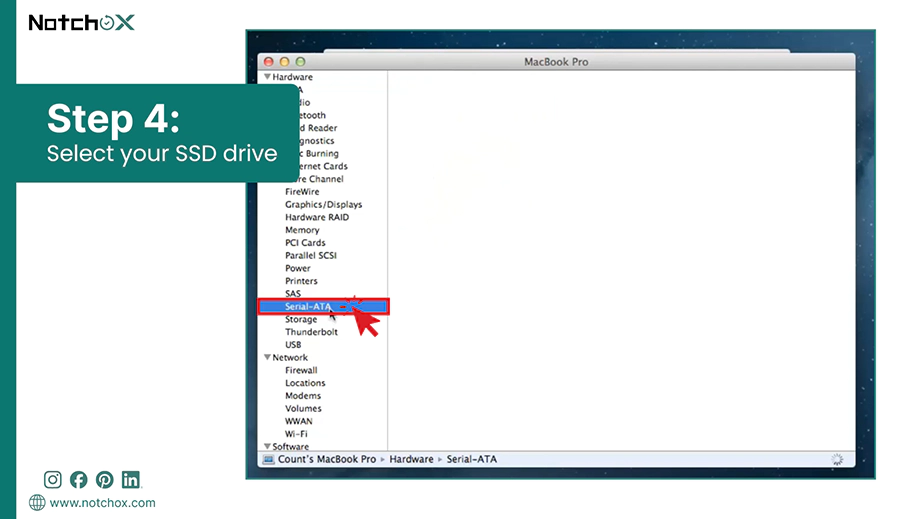 Select your SSD drive