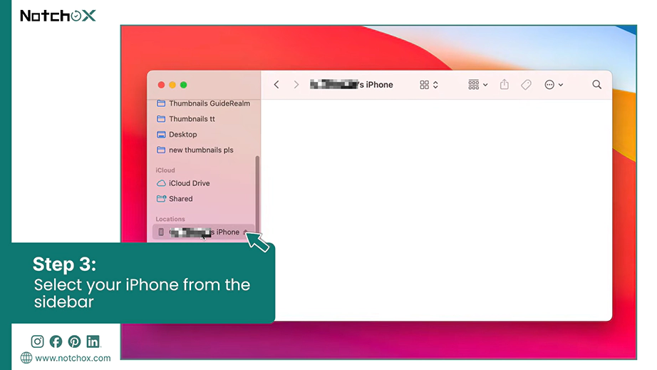 Select your iPhone from the sidebar