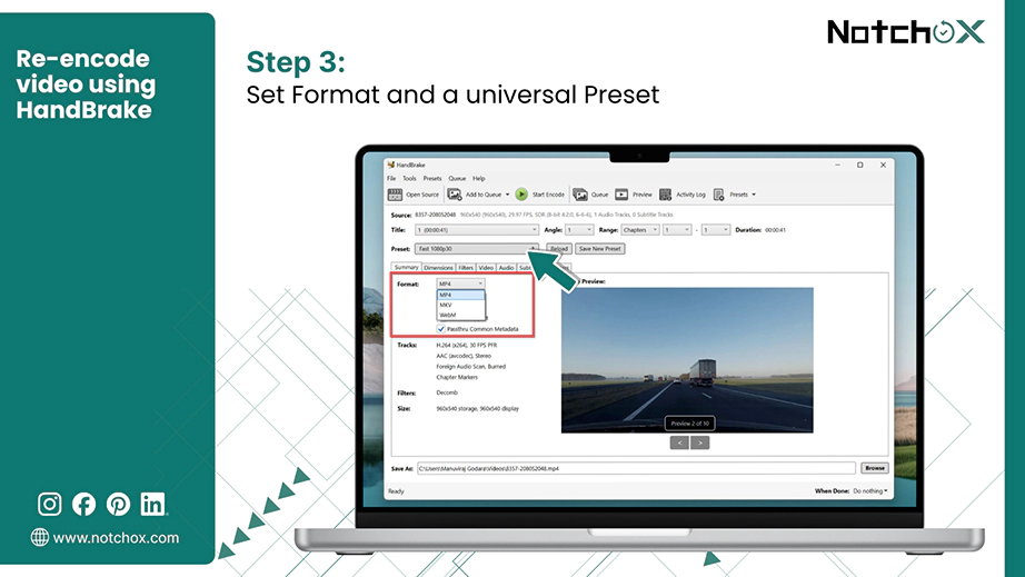 Set Format and a universal Preset