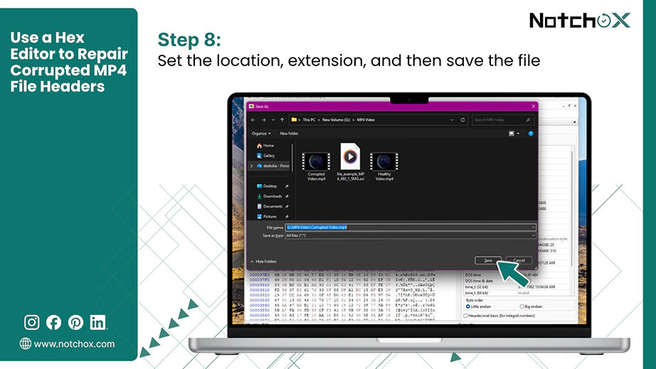 Set the location extension and then save the fixed file