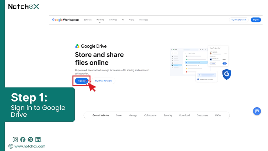 Sign in to Google Drive