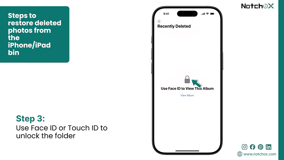 Use Face ID or Touch ID to unlock the folder