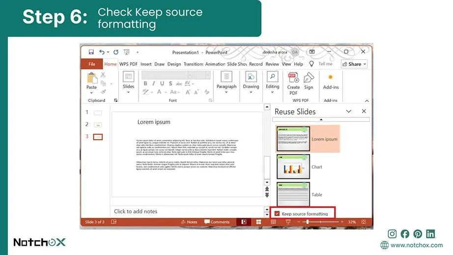 Check Keep source formatting