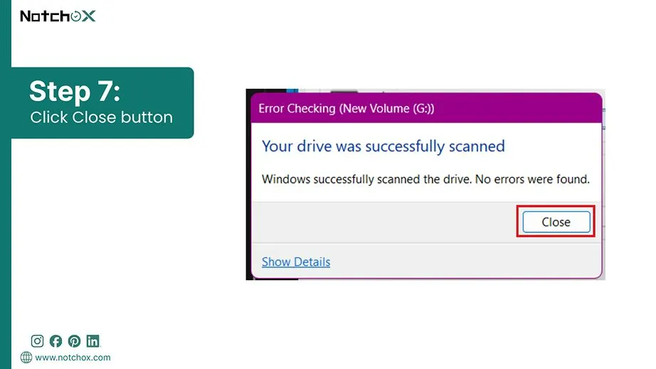 Click Close button