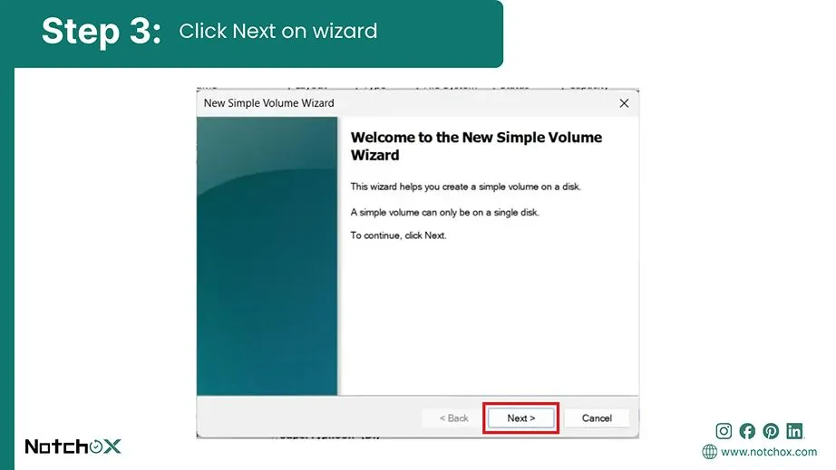 Click Next on wizard