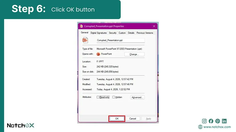 click ok button