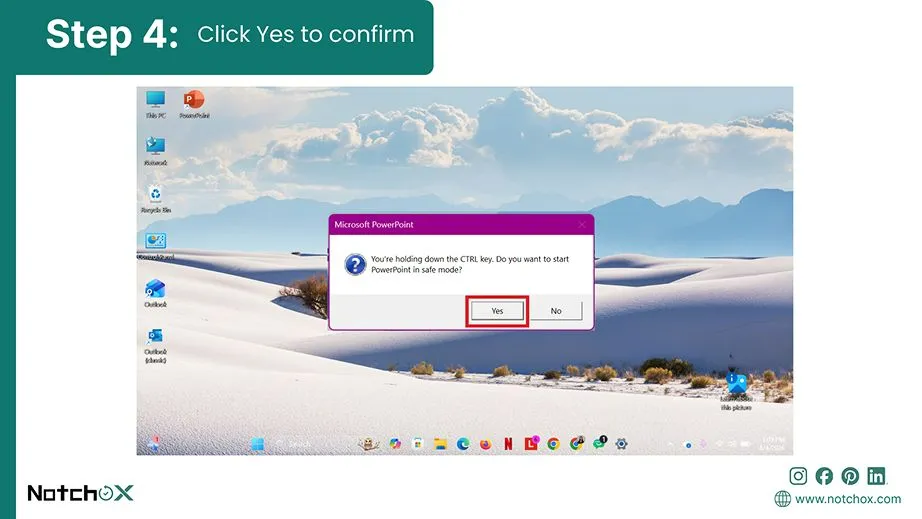 Click Yes to confirm