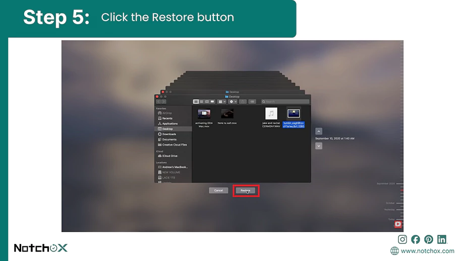 Click the Restore button