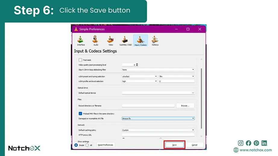 Click the Save button