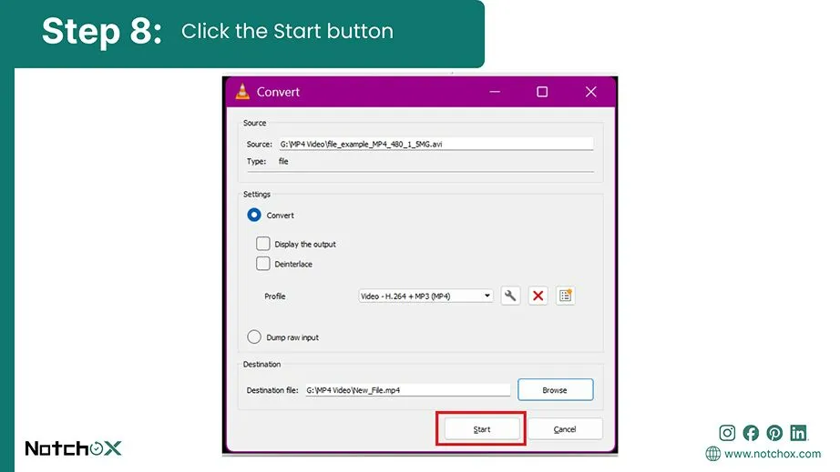 Click the Start button