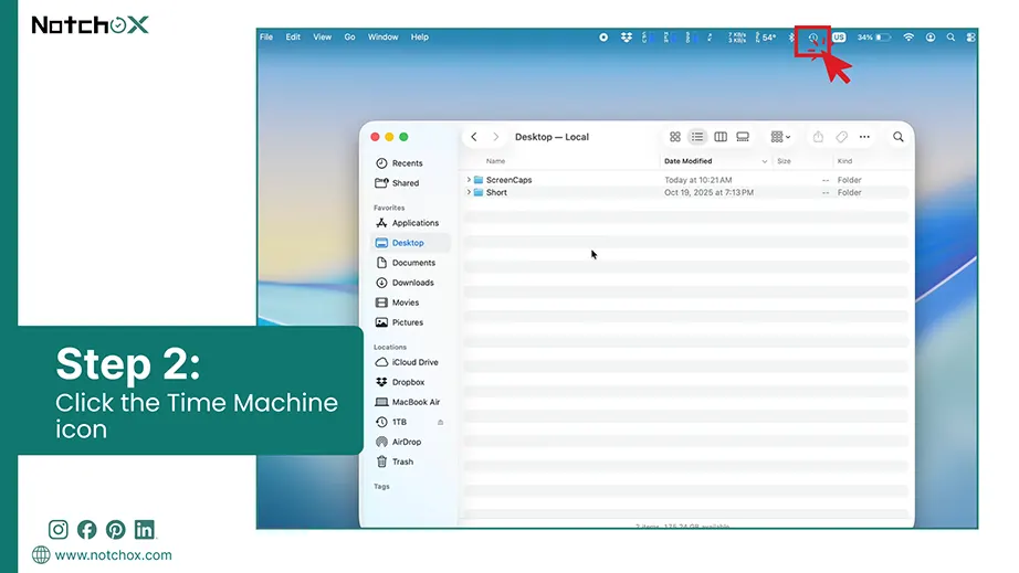 Click the Time Machine icon