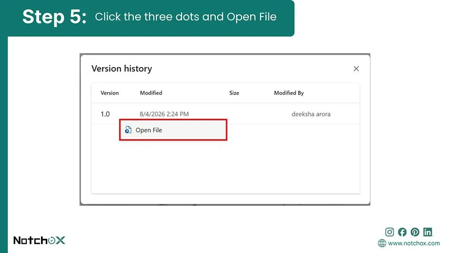 click the three dots and open file