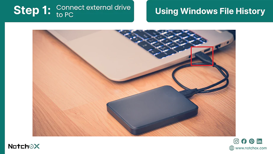 Connect external drive to PC
