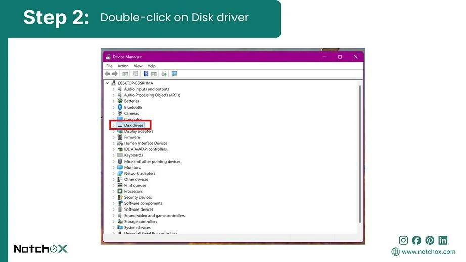 Double-click on Disk driverr