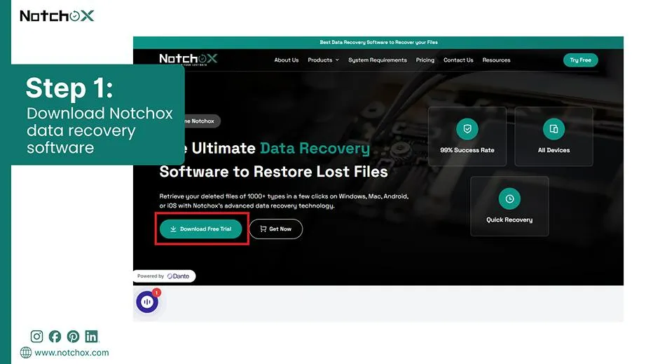 Download Notchox data recovery software