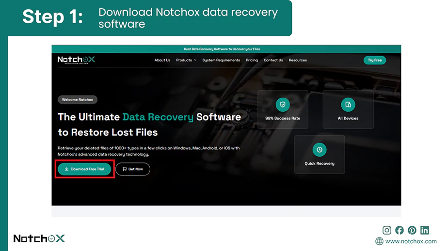 Download Notchox data recovery software