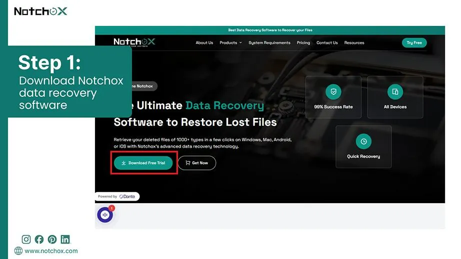 Download Notchox data recovery softwaree