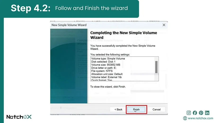 Follow and Finish the wizard