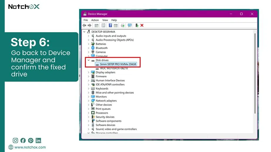Go back to Device Manager and confirm the fixed drivee