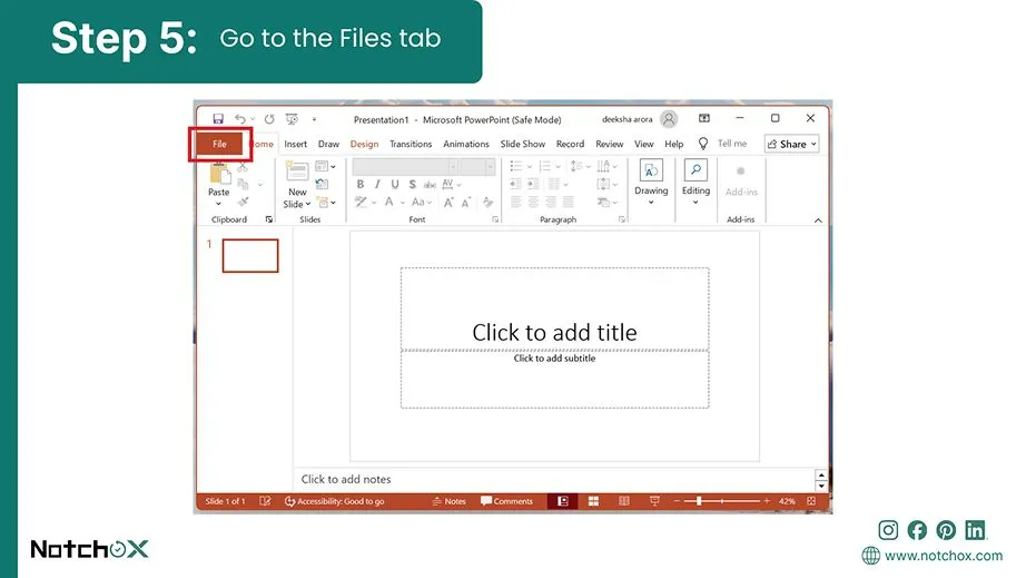 Go to the Files tab