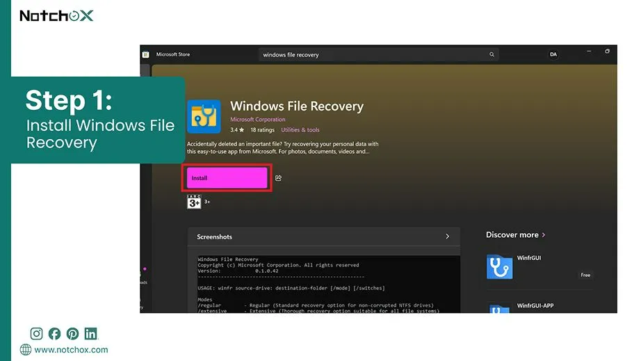 Install Windows File Recovery