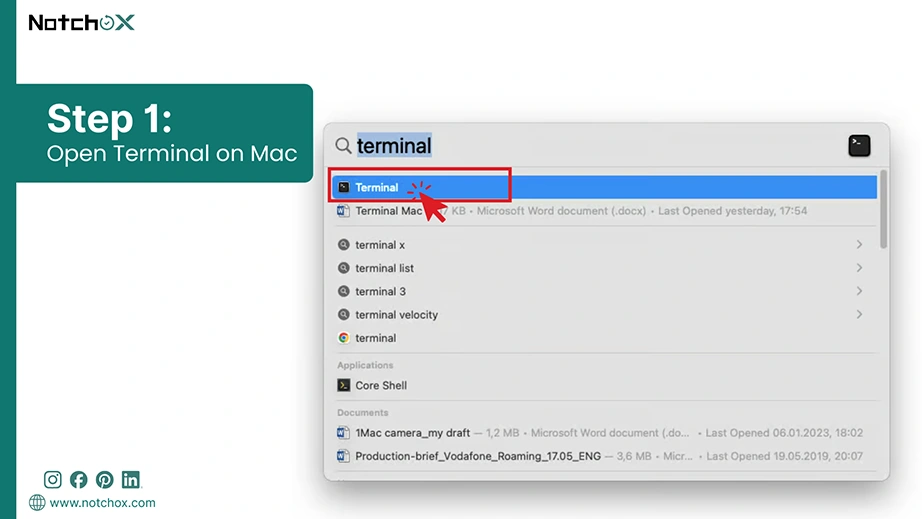 Open Terminal on Mac