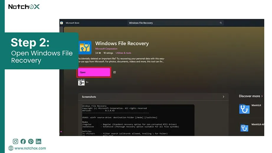 Open Windows File Recovery