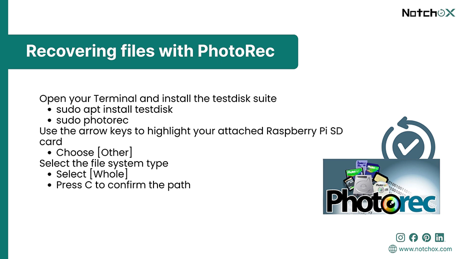 Recovering files with PhotoRec